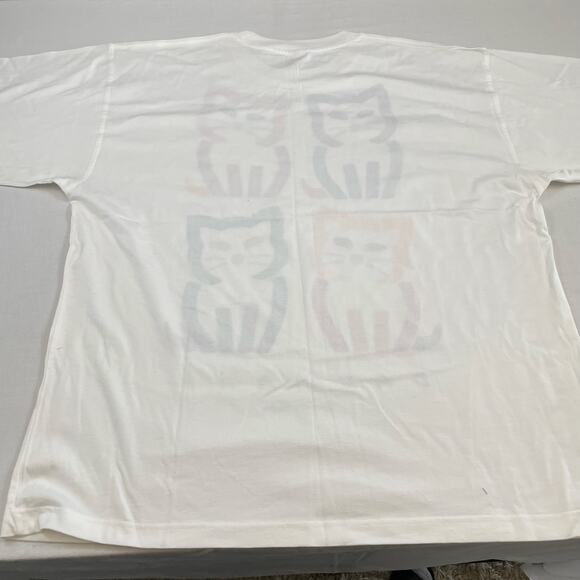 VTG Bo Bendixen Denmark Cat Graphic T-Shirt White size XXL Danish Art - Picture 4 of 6